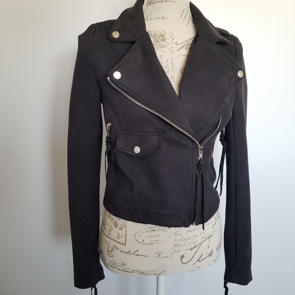 Missguided moto faux Suede Jacket - Picture 6 of 9